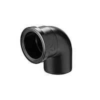 Ubbink Rolux PP toevoerbocht 80 mm, 90gr.mof-spie+ring, zwart