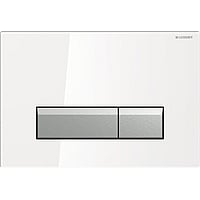 Geberit Sigma40 DuoFresh bedieningspaneel, glas wit- aluminium