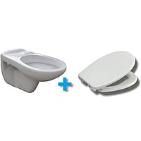 Wiesbaden Neptunus One Pack hangend toilet diepspoel met Ultimo 2.0 zitting met softclose en quickrelease, wit