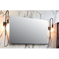 Sub spiegel met indirecte led boven- en onderverlichting 70x60x3 cm, aluminium