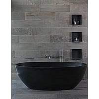 Luca Sanitair Luva vrijstaand bad van solid surface inclusief afvoerset chroom 180 x 80 x 60 cm, mat antraciet