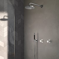 Hotbath Cobber complete douche-inbouwset met inbouw douchemengkraan en 2-weg-omstel, geborsteld nikkel