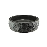 Wiesbaden B-stone hardstenen opzetwastafel rond 40x12 cm, zwart