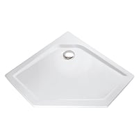 HSK acryl vijfhoek douchevloer, supervlak, 90 x 90 cm, wit