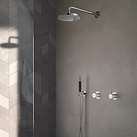 Hotbath Get Together doucheset met mengkraan 2-weg-omstel met 15 cm plafondbuis, 20 cm hoofddouche, glijstang, mat zwart