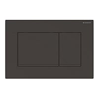 Geberit Sigma30 bedieningspaneel 2-knops, plaat zwart mat gelakt, knoppen zwart mat gelakt, randen zwartkleurig