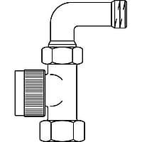 Oventrop thermostatische radiatorafsluiter A 1/2" recht met bocht Kvs = 0,95 m3/h