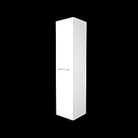 Basic Algemeen hoge kast met 1 deur met greep en glazen legplanken 35 x 150 x 35 cm, ice white