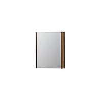 INK SPK2 spiegelkast met 1 dubbelzijdige spiegeldeur, 2 verstelbare glazen planchetten, stopcontact en schakelaar 60 x 14 x 73 cm, massief eiken aqua
