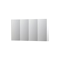 INK SPK2 spiegelkast met 4 dubbelzijdige spiegeldeuren, 4 verstelbare glazen planchetten, stopcontact en schakelaar 140 x 14 x 73 cm, mat wit
