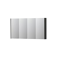 INK SPK2 spiegelkast met 4 dubbelzijdige spiegeldeuren, 4 verstelbare glazen planchetten, stopcontact en schakelaar 140 x 14 x 73 cm, mat antraciet