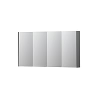 INK SPK2 spiegelkast met 4 dubbelzijdige spiegeldeuren, 4 verstelbare glazen planchetten, stopcontact en schakelaar 140 x 14 x 73 cm, mat grijs