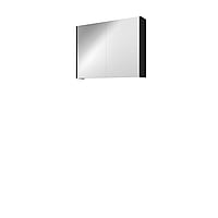 Proline Xcellent spiegelkast met 2 dubbel gespiegelde deuren 80 x 60 x 14 cm, mat zwart