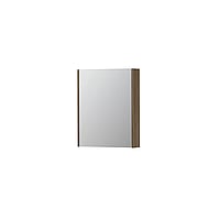 INK SPK2 spiegelkast met 1 dubbelzijdige spiegeldeur, 2 verstelbare glazen planchetten, stopcontact en schakelaar 60 x 14 x 73 cm, zuiver eiken