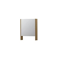 INK SPK3 spiegelkast met 1 dubbel gespiegelde deur, open planchet, stopcontact en schakelaar 60 x 14 x 74 cm, fineer natur