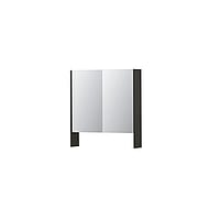 INK SPK3 spiegelkast met 2 dubbel gespiegelde deuren, open planchet, stopcontact en schakelaar 70 x 14 x 74 cm, gerookt eiken