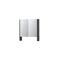 INK SPK3 spiegelkast met 2 dubbel gespiegelde deuren, open planchet, stopcontact en schakelaar 70 x 14 x 74 cm, oer grijs