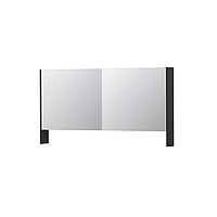 INK SPK3 spiegelkast met 2 dubbel gespiegelde deuren, open planchet, stopcontact en schakelaar 140 x 14 x 74 cm, mat antraciet