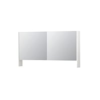 INK SPK3 spiegelkast met 2 dubbel gespiegelde deuren, open planchet, stopcontact en schakelaar 140 x 14 x 74 cm, hoogglans wit