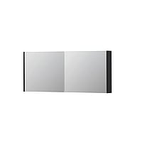 Ink Spk1 spiegelkast met 2 dubbelzijdige spiegeldeuren en stopcontact/schakelaar 140x60x14cm, mat zwart