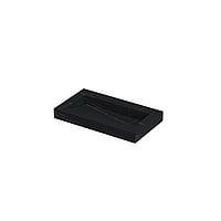 INK Pitch wastafel in keramische slab met drain en front en side skirts zonder kraangat 80x45x9cm, lauren black mat