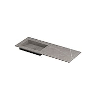 INK Post wastafel in keramische slab met envelop bodem wasbak links met 1 kraangat 120x45x1cm, armani grey mat