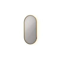 INK SP21 ovale spiegel verzonken in stalen kader met indirecte LED-verlichting, verwarming, colour-changing en sensorschakelaar 100 x 50 x 4 cm, mat goud