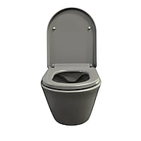 Sub Stereo rimless hangend toilet met Vesta toiletzitting 40 x 35,5 x 53 cm, mat grijs