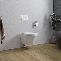 Sub Stereo rimless hangend toilet met Vesta toiletzitting 40 x 35,5 x 53 cm, glanzend wit