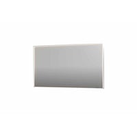 INK SP19 rechthoekige spiegel verzonken in kader met dimbare LED-verlichting, color changing, spiegelverwarming en schakelaar 140 x 4 x 80 cm, mat wit