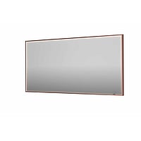INK SP19 rechthoekige spiegel verzonken in kader met dimbare LED-verlichting, color changing, spiegelverwarming en schakelaar 160 x 4 x 80 cm, geborsteld koper