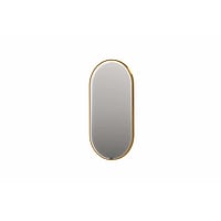INK SP28 ovale spiegel verzonken in kader met dimbare LED-verlichting, color changing, spiegelverwarming en schakelaar 80 x 4 x 40 cm, geborsteld mat goud