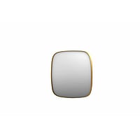 INK SP29 contour spiegel, vierkant met afgeronde hoeken verzonken in kader 100 x 4 x 100 cm, geborsteld mat goud