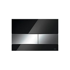 TECE Square wc-bedieningsplaat voor duospoeling met toetsen glanzend chroom 22 x 15 x 1,1 cm, zwart