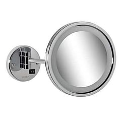 Geesa Mirror make-up spiegel met LED-verlichting en 1 arm en 3x vergrotend 21,5 cm, chroom