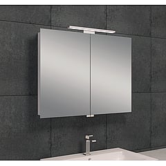 Wiesbaden Luxe spiegelkast met LED-verlichting 60 x 80 x 14 cm, aluminium