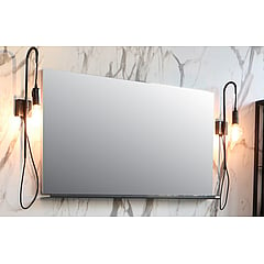 Sub spiegel rechthoek op frame 140x60x3 cm, aluminium