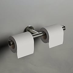Hotbath Cobber dubbele toiletrolhouder 4 x 28,5 x 8,3 cm, geborsteld nikkel