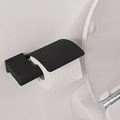 Tiger Bold toiletrolhouder met klep 16,8 x 13,4 x 5,2 cm, zwart