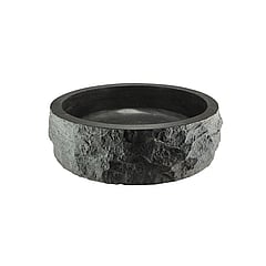 Wiesbaden B-stone hardstenen opzetwastafel rond 40x12 cm, zwart