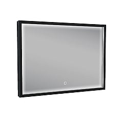 Wiesbaden Maro spiegel met LED verlichting en anticondens 70 x 50 cm, mat zwart