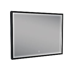 Wiesbaden Maro spiegel met LED verlichting en anticondens 80 x 60 cm, mat zwart