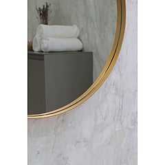 INK SP15 ronde spiegel verzonken in stalen kader ø 60 cm, mat goud