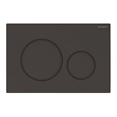 Geberit Sigma20 bedieningspaneel 2-knops, plaat zwart mat gelakt, knoppen zwart mat gelakt, ringen zwartkleurig