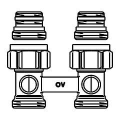 Oventrop Multiflex H-onderblok F recht 1/2"x3/4" 1015883