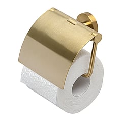 Geesa Nemox toiletrolhouder met klep, goud geborsteld