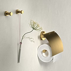 Geesa Nemox toiletrolhouder met klep, goud geborsteld