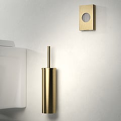 Geesa Nemox toiletborstelset wandmodel met witte borstel, goud geborsteld
