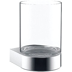 Emco Flow glashouder, met glas, 10,7 x 7 x 9 cm, chroom