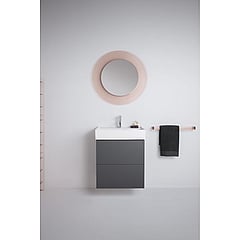 Kartell•LAUFEN wastafelonderbouwkast 58x60x45cm voor wastafel links met twee laden, slate grey